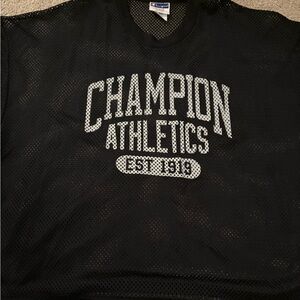 Vintage Champion Black Mesh Sports Top